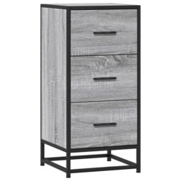 Berkfield Home Sideboard Grey Sonoma 35.5x35x76 cm Engineered Wood & Metal - thumbnail 2