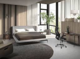 Angel Cerda Double Bed 180x200 cm - Light Grey Fabric with Dark - thumbnail 4