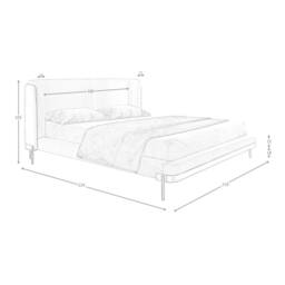 Angel Cerda Double Bed 180x200 cm - Light Grey Fabric with Dark - thumbnail 8