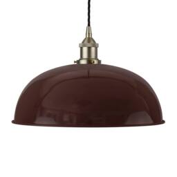SE Home Burgundy Red Worcester Pendant Light - Brushed Chrome - Black Twisted - thumbnail 1