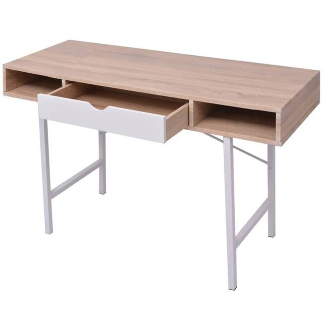Berkfield Home Durable Desk with 1 Drawer Oak & White - image 1