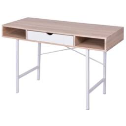Berkfield Home Durable Desk with 1 Drawer Oak & White - thumbnail 2