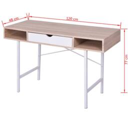 Berkfield Home Durable Desk with 1 Drawer Oak & White - thumbnail 5