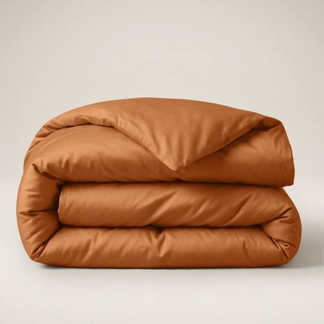 Bedable Sateen Cotton Duvet Cover 480 Thread Count in Terracotta - Size: Super King - image 1