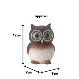 Marco Paul Brown Resin Solar Powered Owl Garden Ornament 12cm - thumbnail 2