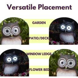 Marco Paul Brown Resin Solar Powered Owl Garden Ornament 12cm - thumbnail 5