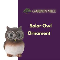 Marco Paul Brown Resin Solar Powered Owl Garden Ornament 12cm - thumbnail 3