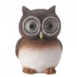 Marco Paul Brown Resin Solar Powered Owl Garden Ornament 12cm