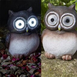 Marco Paul Brown Resin Solar Powered Owl Garden Ornament 12cm - thumbnail 8