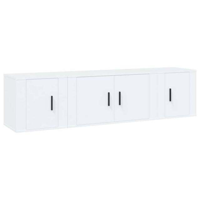 Berkfield Home 3 Piece TV Cabinet Set White Engineered Wood - image 1