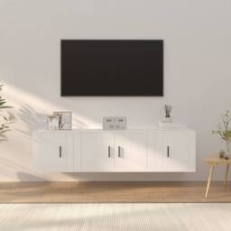 Berkfield Home 3 Piece TV Cabinet Set White Engineered Wood - thumbnail 2