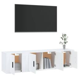 Berkfield Home 3 Piece TV Cabinet Set White Engineered Wood - thumbnail 3