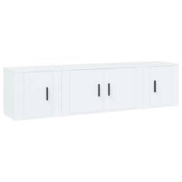 Berkfield Home 3 Piece TV Cabinet Set White Engineered Wood - thumbnail 1