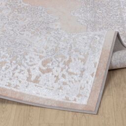 Livabliss Lustro-Vintage Beige Grey Off-White Traditional Boho Living Dining Bedroom Rug - Size: 80 cm x 150 cm - thumbnail 4
