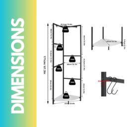 Pirlo Plush Heavy Duty Metal Coat Stand With Shelf in Black - thumbnail 5