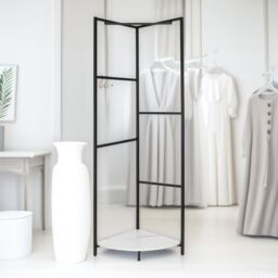 Pirlo Plush Heavy Duty Metal Coat Stand With Shelf in Black - thumbnail 2