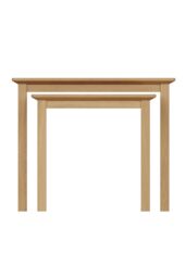 FWStyle Nest Of 2 Natural Oak Tables in Brown - thumbnail 2
