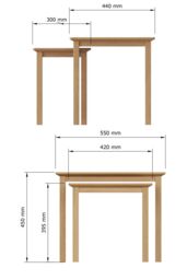 FWStyle Nest Of 2 Natural Oak Tables in Brown - thumbnail 4