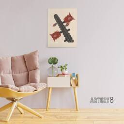 "Artery8 Stylised Blooming Cactus De Mesquita Canvas Wall Art Print in Beige - Size: W12"" x H16""" - thumbnail 3