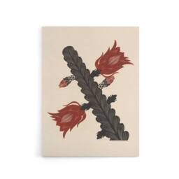 "Artery8 Stylised Blooming Cactus De Mesquita Canvas Wall Art Print in Beige - Size: W12"" x H16""" - thumbnail 1