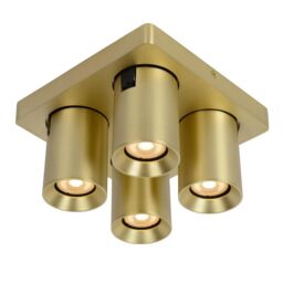 Lucide 'NIGEL' Dimmable Stylish Decorative Indoor LED Ceiling Spotlight GU10 in Gold - thumbnail 3