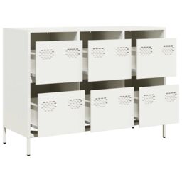 Berkfield Home Sideboard¬†White 101.5x39x73.5 cm Cold-rolled Steel in White - thumbnail 4
