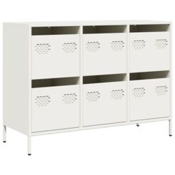 Berkfield Home Sideboard¬†White 101.5x39x73.5 cm Cold-rolled Steel in White - thumbnail 2