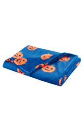 Catherine Lansfield 'Halloween Pumpkins' Cosy Fleece Blanket Throw in Navy - Size: 130 cm x 170 cm - thumbnail 3