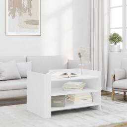 Berkfield Home Durable Coffee Table White 80x50x50 cm Engineered Wood - Size: 80 x 50 x 50 cm - thumbnail 2