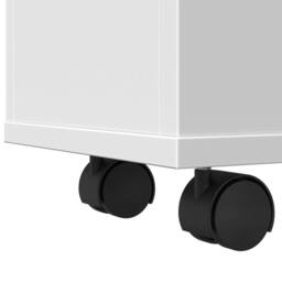 Berkfield Home Narrow Bathroom Cabinet with Wheels White Engineered Wood - thumbnail 8