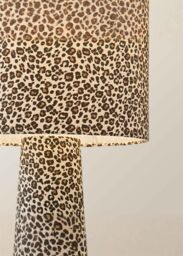 ValueLights Bertie Leopard Print Full Fabric Midi Floor Lamp in Tan - thumbnail 4