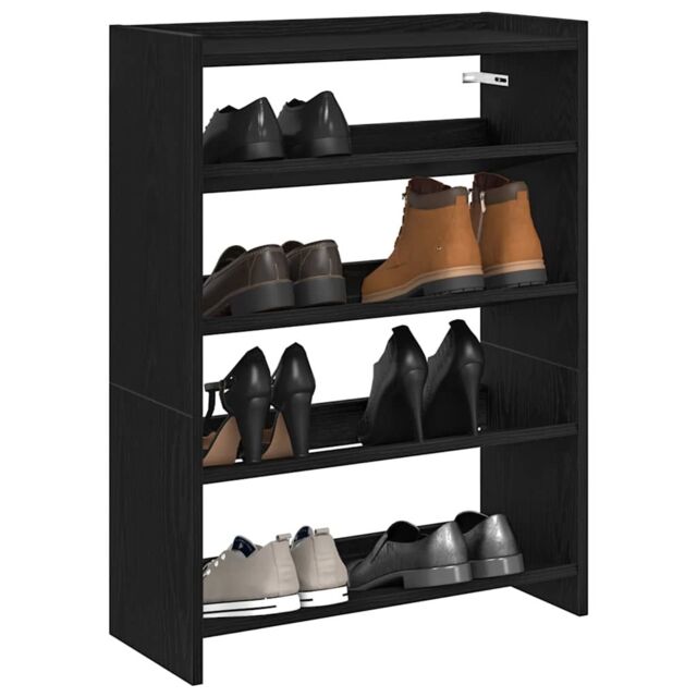 Berkfield Home Shoe Rack Black 60x25x81 cm Engineered Wood - Size: 60 x 25 x 81 cm - image 1