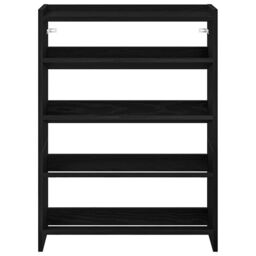 Berkfield Home Shoe Rack Black 60x25x81 cm Engineered Wood - Size: 60 x 25 x 81 cm - thumbnail 4