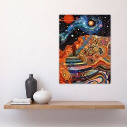 "Artery8 Psychedelic Stairway to Heaven Trippy Space Wall Art Print - Size: W12"" x H16""" - thumbnail 4