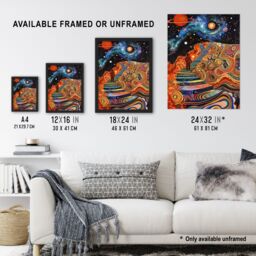 "Artery8 Psychedelic Stairway to Heaven Trippy Space Wall Art Print - Size: W12"" x H16""" - thumbnail 3