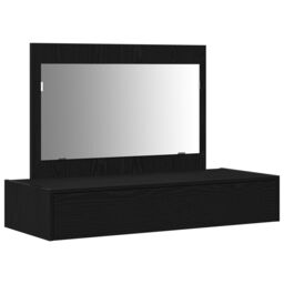 Berkfield Home Wall-Mounted Dressing Table in Black Oak, 100x40x70 cm - Size: 100 x 40 x 70 cm - thumbnail 2