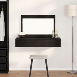 Berkfield Home Wall-Mounted Dressing Table in Black Oak, 100x40x70 cm - Size: 100 x 40 x 70 cm - thumbnail 1