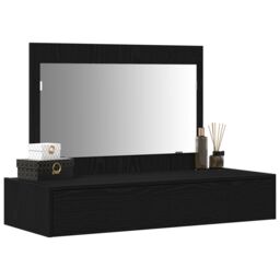 Berkfield Home Wall-Mounted Dressing Table in Black Oak, 100x40x70 cm - Size: 100 x 40 x 70 cm - thumbnail 3