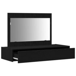 Berkfield Home Wall-Mounted Dressing Table in Black Oak, 100x40x70 cm - Size: 100 x 40 x 70 cm - thumbnail 5