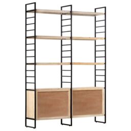 Berkfield Home 4-Tier Bookcase 124x30x180 cm Solid Mango Wood in Brown - Size: 124 x 30 x 180 cm - thumbnail 4