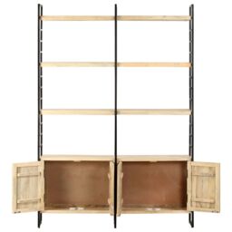 Berkfield Home 4-Tier Bookcase 124x30x180 cm Solid Mango Wood in Brown - Size: 124 x 30 x 180 cm - thumbnail 3