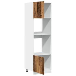 Berkfield Home Microwave Cabinet Lyon Old Wood 60x57x207 cm Engineered Wood in Brown - Size: 60 x 57 x 207 cm - thumbnail 5