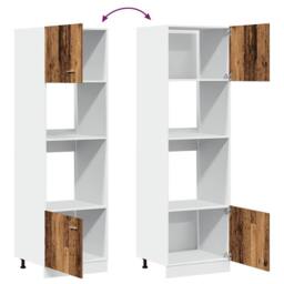 Berkfield Home Microwave Cabinet Lyon Old Wood 60x57x207 cm Engineered Wood in Brown - Size: 60 x 57 x 207 cm - thumbnail 9