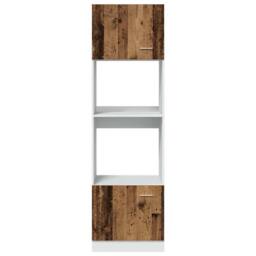 Berkfield Home Microwave Cabinet Lyon Old Wood 60x57x207 cm Engineered Wood in Brown - Size: 60 x 57 x 207 cm - thumbnail 6