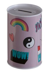 Orsina Fun Times Small Money Tin, Cute Metal Saving Box With Slot Lid, Pastel-Coloured Metal Coin Tin For Kids - thumbnail 3