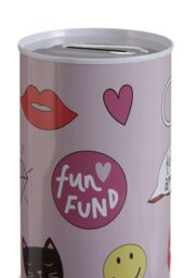 Orsina Fun Times Small Money Tin, Cute Metal Saving Box With Slot Lid, Pastel-Coloured Metal Coin Tin For Kids - thumbnail 4