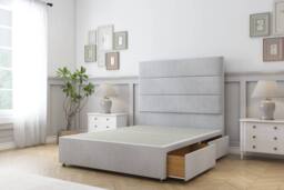 "Comfort Beds Rosa Naples Divan Set 2 Drawers-54"" Headboard in Silver - Size: Double" - thumbnail 2