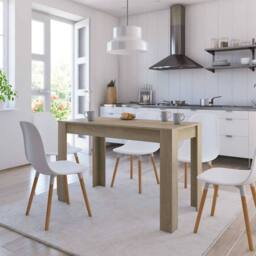 Berkfield Home Durable Dining Table Sonoma Oak 120x60x76 cm Engineered Wood in Light Oak - Size: 120 x 60 x 76 cm - thumbnail 2