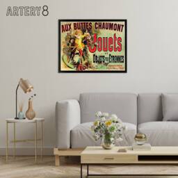 "Artery8 Aux Buttes Chaumont Jouets French Advert Framed Canvas Wall Art Print in Green - Size: W18"" x H24""" - thumbnail 3