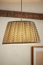 ValueLights Grange Large 45cm Floral Pleated Ceiling Pendant Lamp Shade with Bulb in Pale Green - thumbnail 2